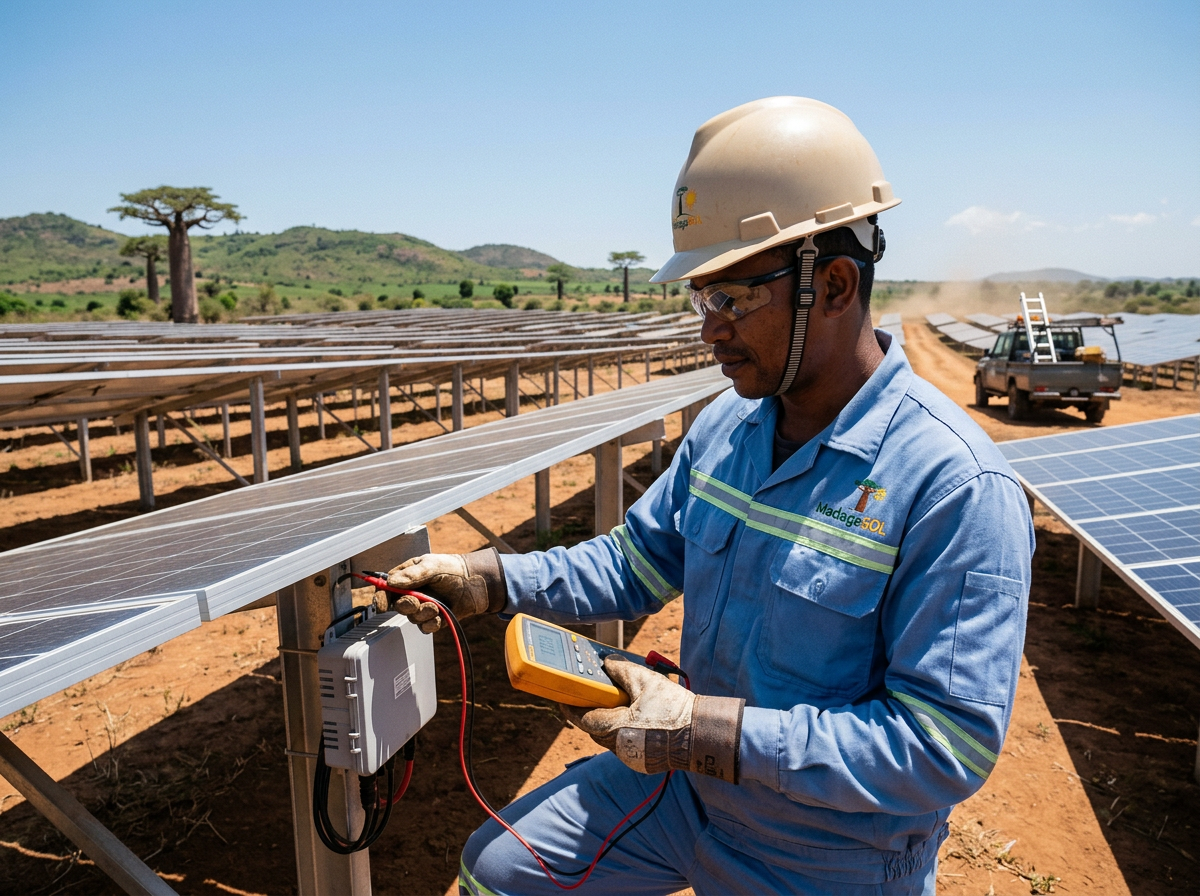 Techniciens Alona Energy — installation et maintenance solaire