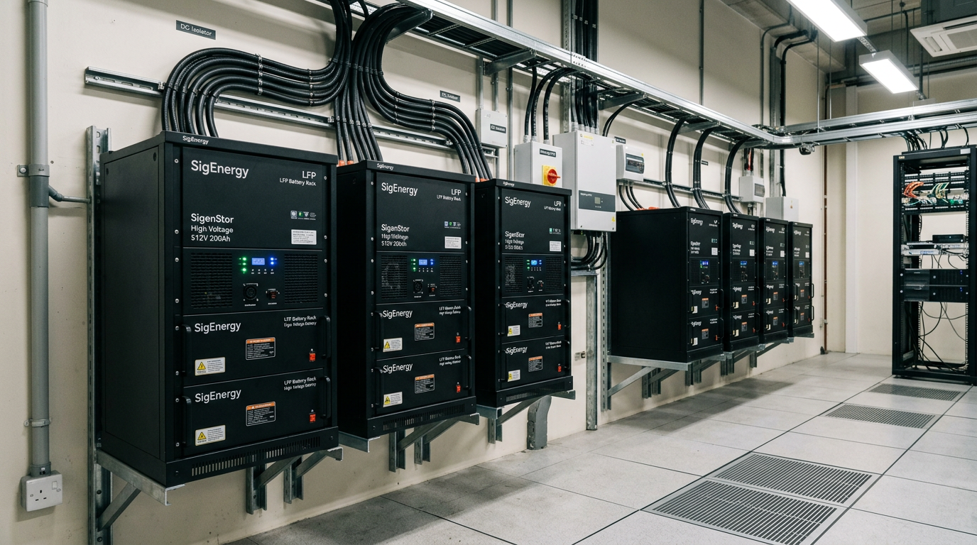 Rack batteries LFP SigEnergy installation Alona Energy