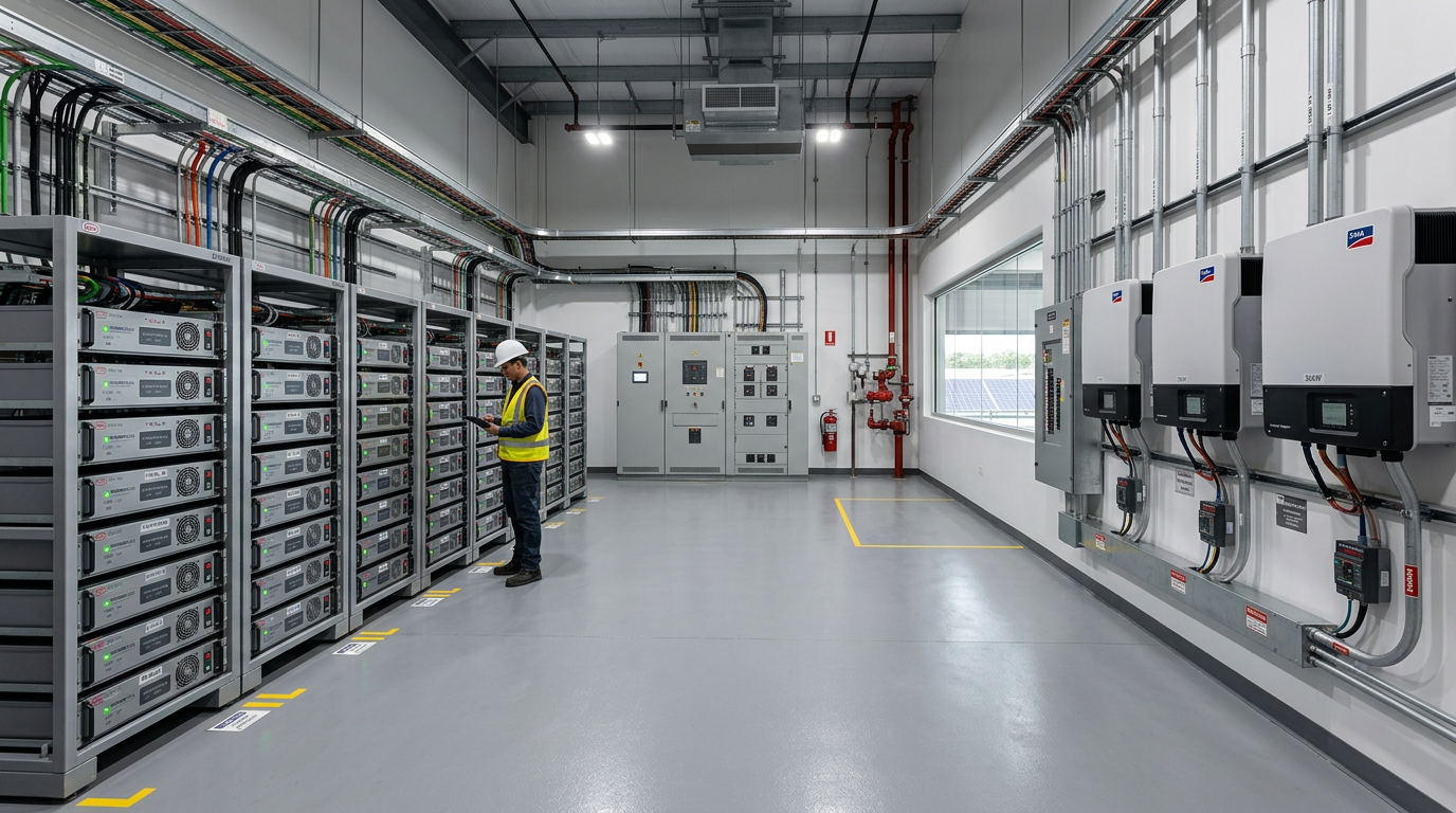 Salle stockage énergie batteries SigEnergy Madagascar